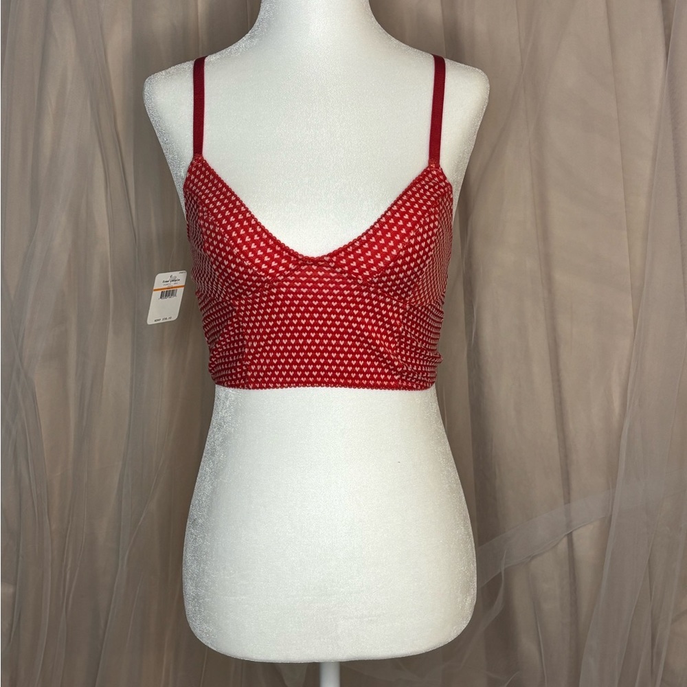 Free People Red and White Polka Dot Tank Top